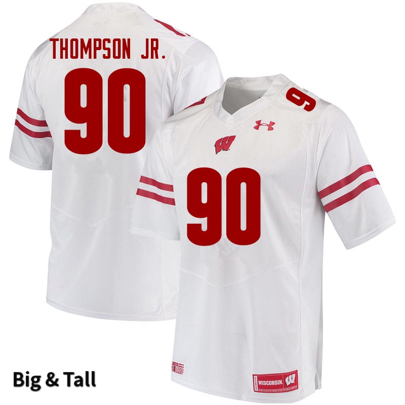 Wisconsin Badgers Men's #90 James Thompson Jr. NCAA Under Armour Authentic White Big & Tall College Stitched Football Jersey IQ40M13ZX